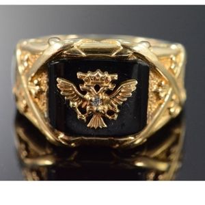 House of Faberge Russian 14.9 g 14k eagle men ring